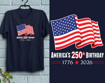 USA 250th Anniversary Flag T-Shirt, Adult Unisex Patriotic T-shirt, S-XXL, Gifts for Patriots