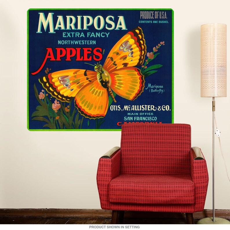 Mariposa Apples Butterfly Wall Decal