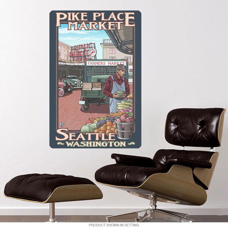 Pike Place Seattle Washington Wall Decal