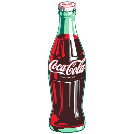 Coca Cola Green Contour Bottle Vinyl Sticker Large Etsy