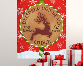 Reindeer Ron-De-Vu Lodge Christmas Wall Decal - #68314