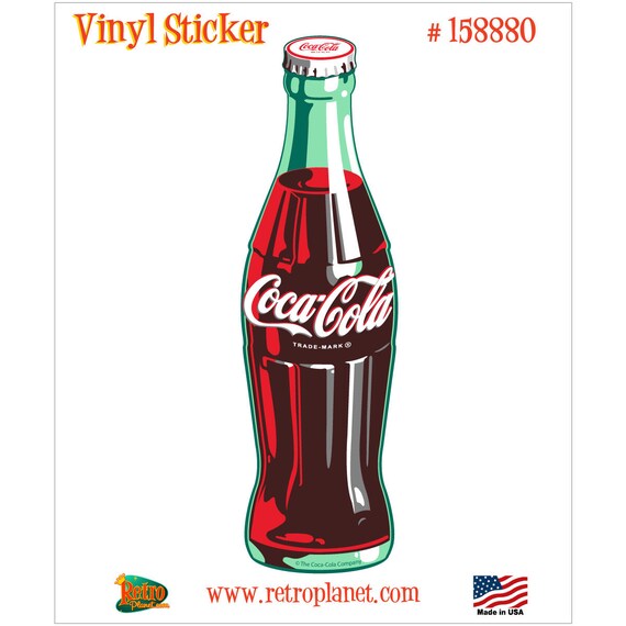 coca cola green contour bottle vinyl sticker 158880 etsy coca cola green