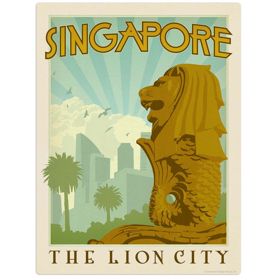 Singapore Lion City Decal Vinyl Decal Peel and Stick Decal Etsy