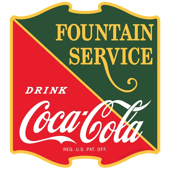 Vinyl Sticker; Coca-cola Soda Fountain Service, Retro Style Soda