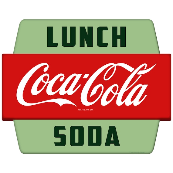 Coca-cola Vinyl Wall Decal, Lunch Soda, Retro 1950s Googie Kitchen