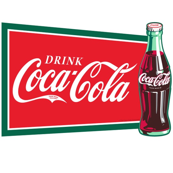 Buy Coca-cola Vinyl Sticker, Vintage Drink Logo Decal Online