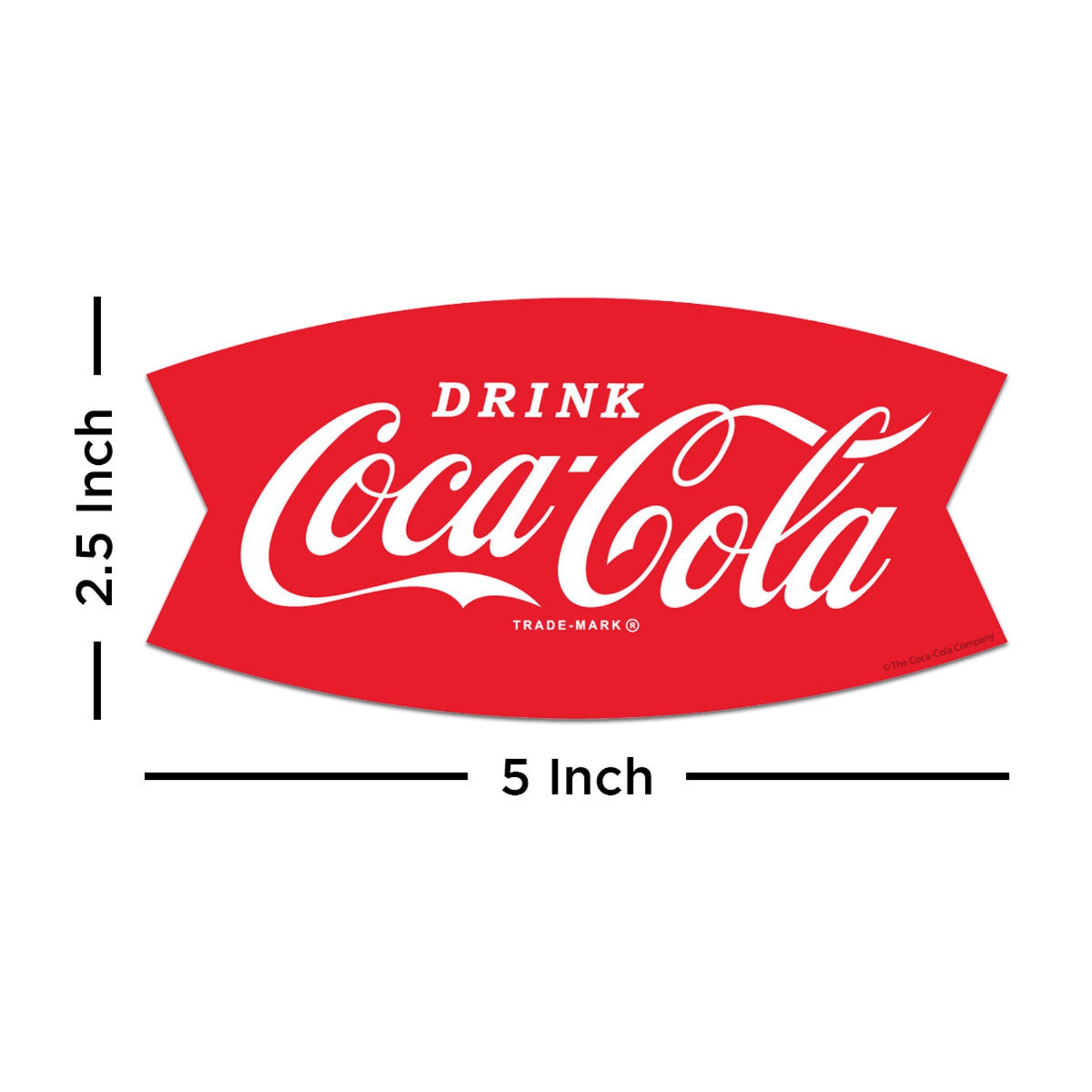 Coca-cola Vinyl Sticker, Drink Coke Fishtail Set of 2, Officially ...