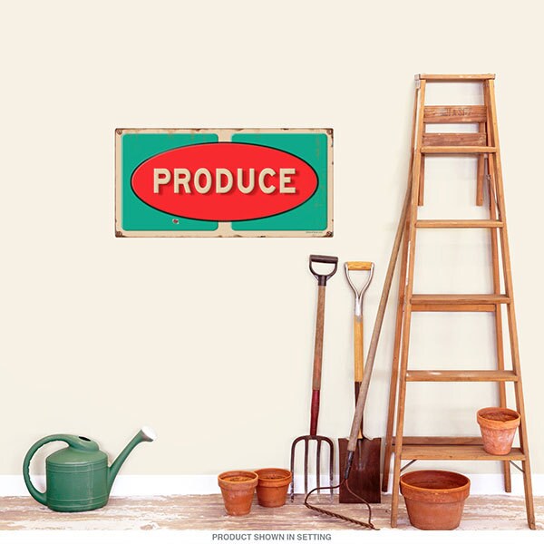 Produce Grocery Store Wall Decal Distressed Etsy