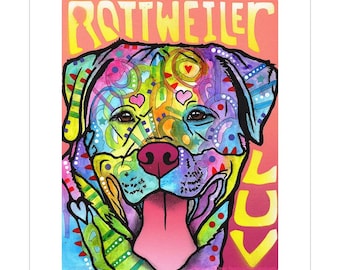 Rottweiler Luv Dog Pop Art Vinyl Sticker
