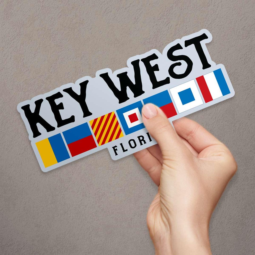 Bumper Sticker; Key West Florida Nautical Flag Large Vinyl Sticker, for ...
