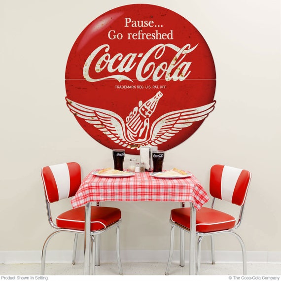 Coca-Cola Wherever You Go Pause Here Refresh Wall Decal Vintage Style
