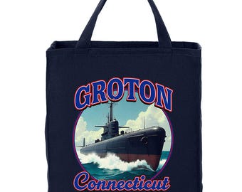 Bolsa de tela, Submarino de Groton, Connecticut, Bolsas de lona para la compra, Bolsa grande, Bolsas para el día a día, Bolsas de mercado, Bolsa de la compra reutilizable