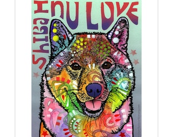 Shiba Inu Love Pop Art Vinyl Decal