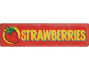 Strawberries Farm Stand Red Label Wall Decal