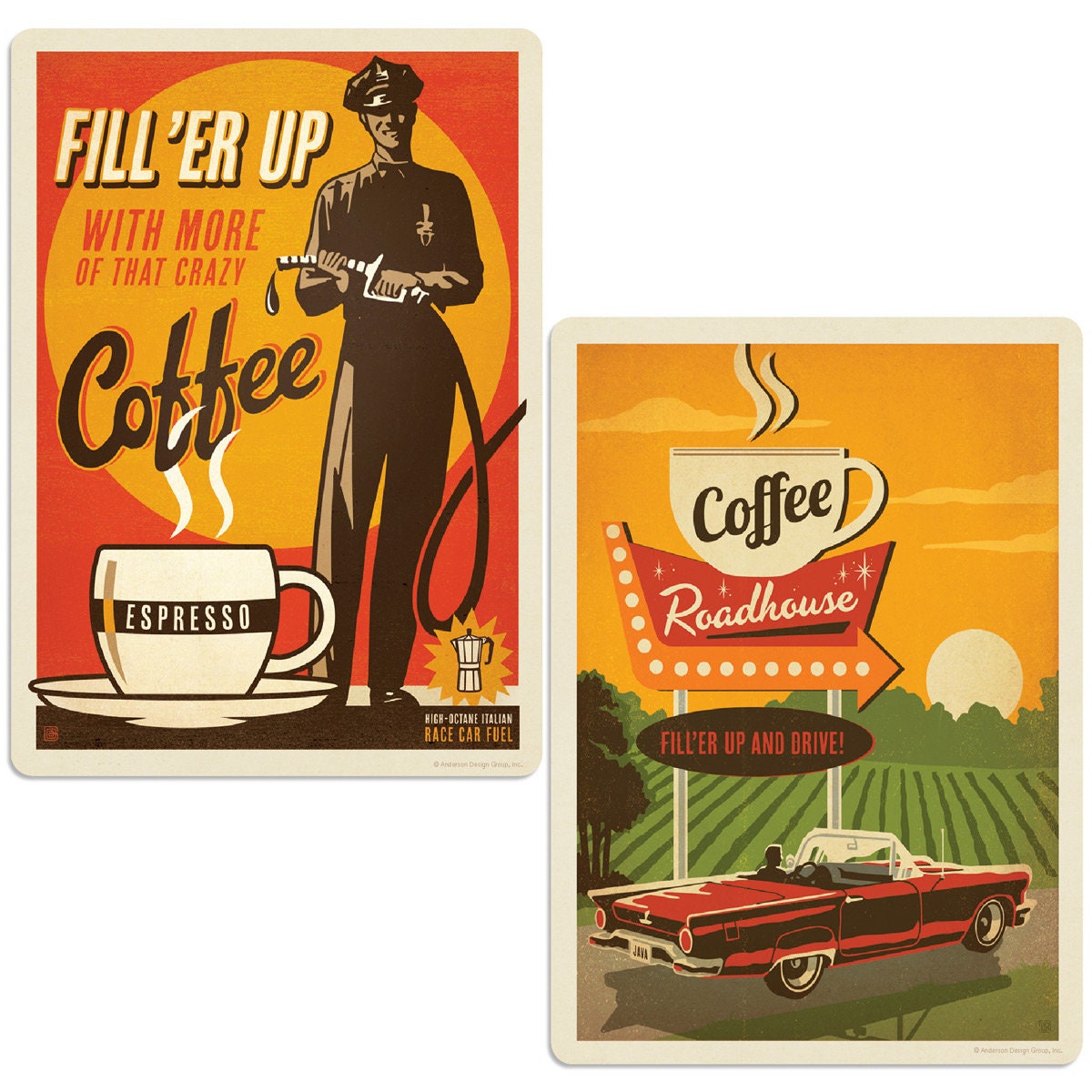 Coffee Roadhouse Diner Decal Peel and Stick Decor