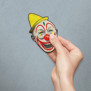 Creepy Clown Nose Vinyl Sticker, Perfect for Circus Lovers & Halloween, Spooky Circus Decor, Car Windows, Laptops, Water Bottles, Notebooks