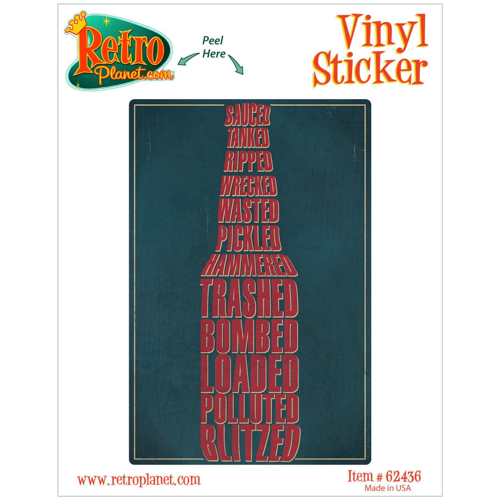 Beer Bottle Drunk Slang Words Vinyl Sticker Etsy