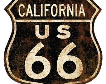 Route 66 California Distressed Wall Decal