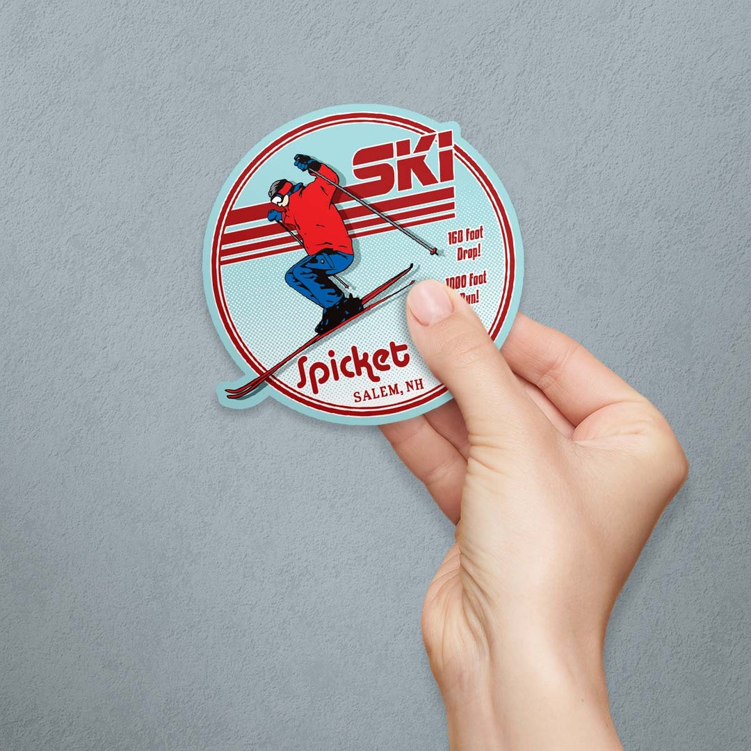 Vinyl Sticker; Ski Spicket Hill Salem New Hampshire, Lost Ski Area