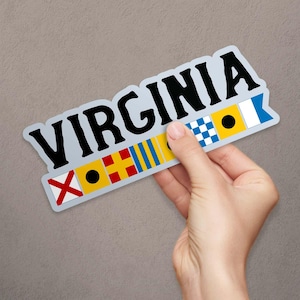 Bumper Sticker; Virginia Nautical Flag Large Vinyl Sticker, For Windows, Vehicles, Coolers, Boats & More, Perfect Decal for Ocean Lovers
