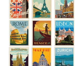 Pisa  Italy  Rome Italia Vintage 1940's Style Travel Decal Sticker luggage label