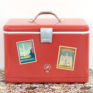Sticker Set of 2: Washington DC Monument Lincoln Memorial, Bumper Stickers, Suitcase Sticker, Souvenir Travel Stickers, State Pride Stickers