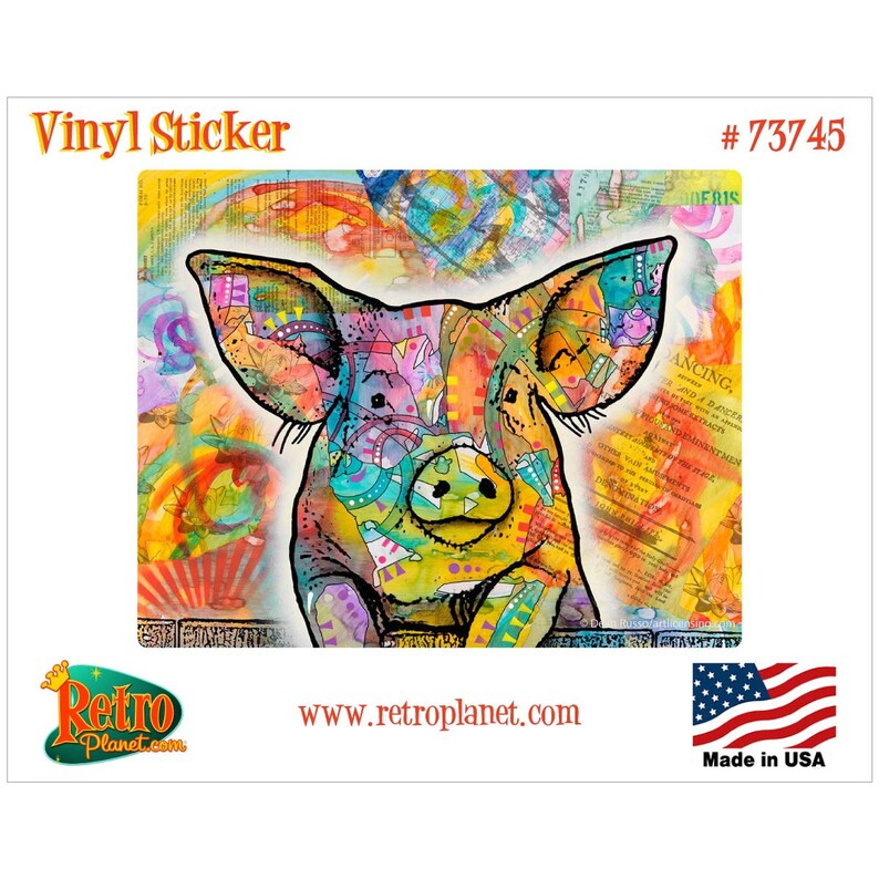 Pig Farm Animal Dean Russo Pop Art Glossy Vinyl Sticker