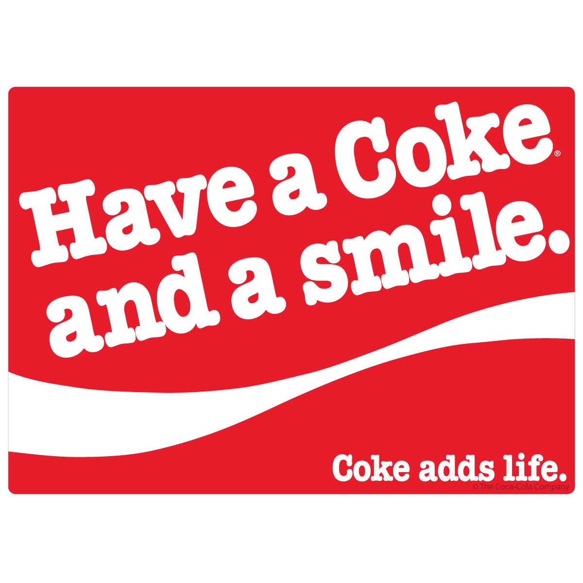 Coca-cola Vinyl Sticker, Have a Coke and a Smile, Officially