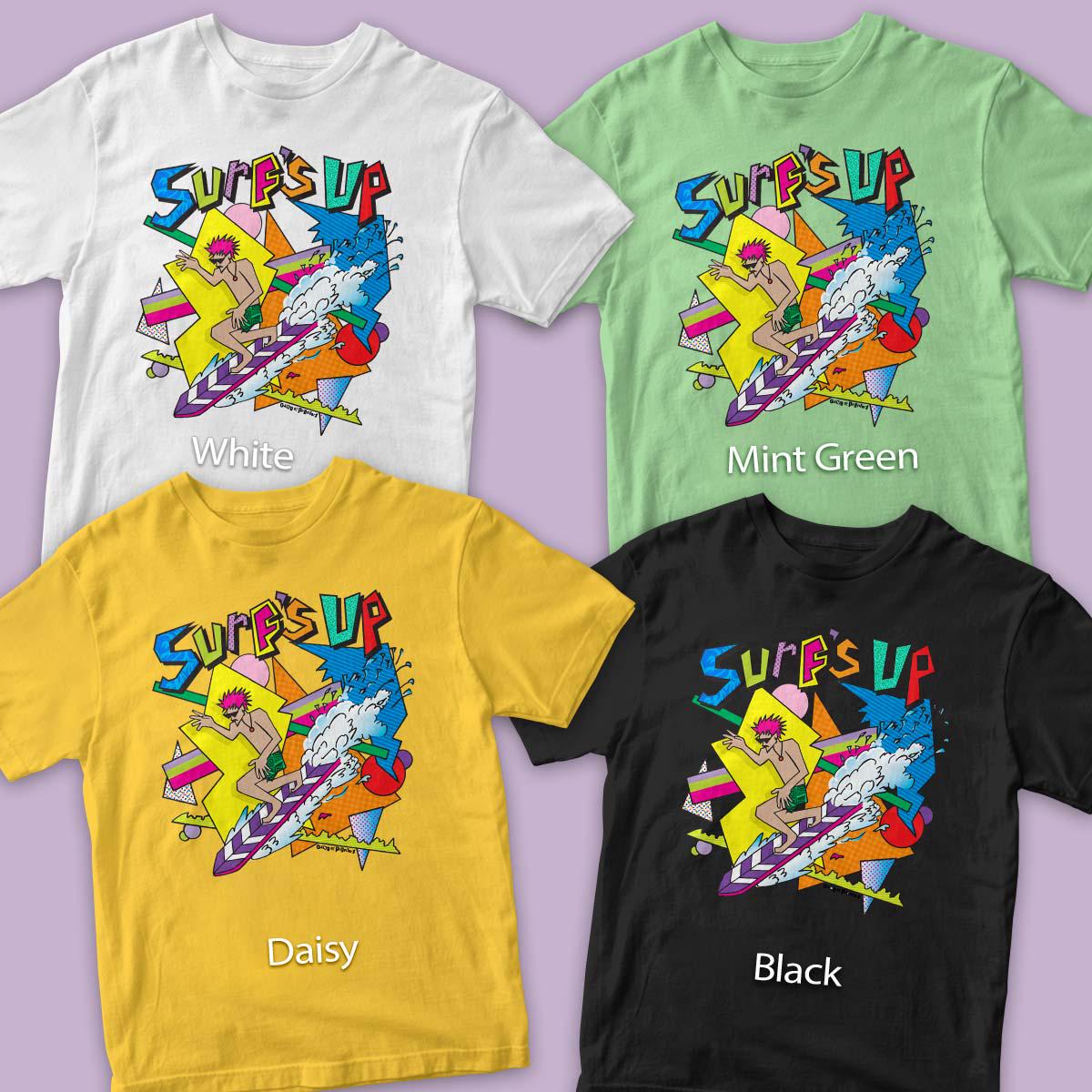 T-shirt; Surf's up 80s Style Design T-shirt, Youth Unisex 100