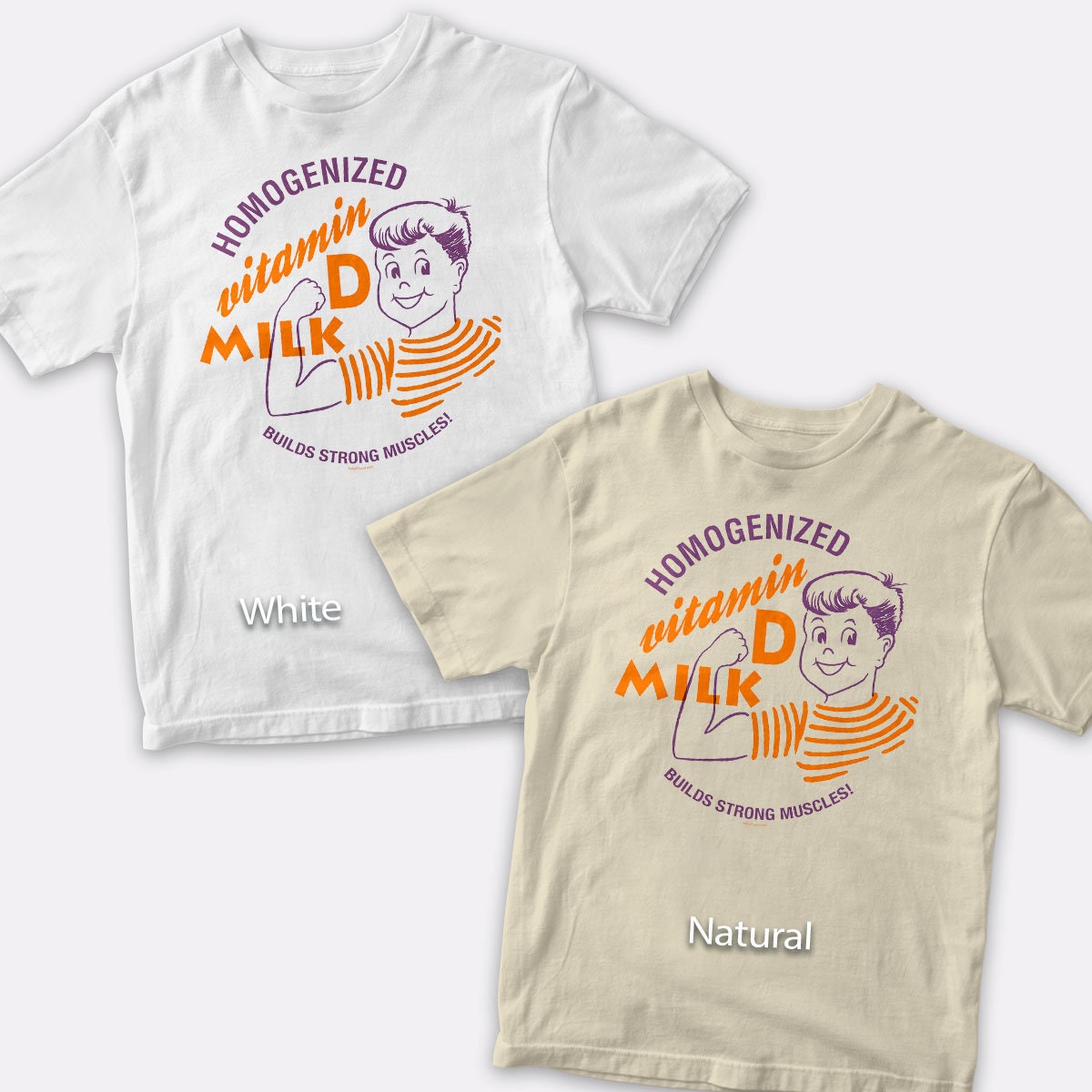 T-shirt; Homogenized Milk Vitamin D Adult Unisex 100% Cotton S-XXL