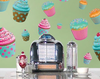 Cupcake purple vinyl DECAL for home cars walls cups bumper stickers glass truck Cupcake purple vinyl DECAL for home cars walls cups bumper stickers glass truck