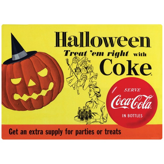 Coca-Cola 1954 Halloween Trick Or Treat Wall Decal