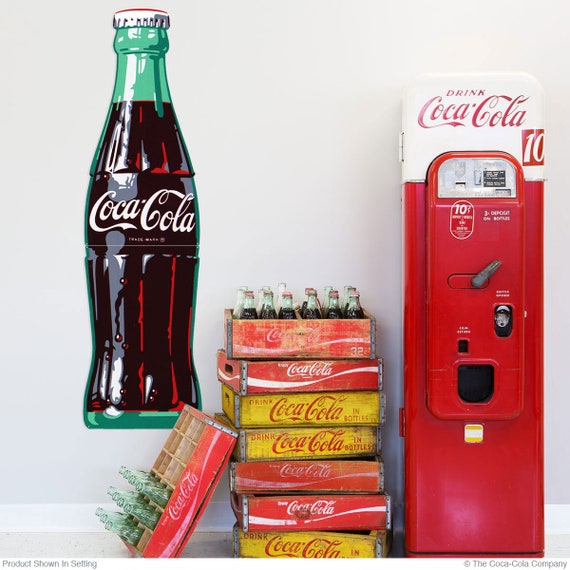 Coca-Cola Contour Coke Bottle Pop Art Decal 7 x 24 Coke Kitchen Wall Decor