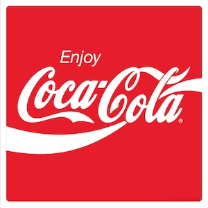 Vinyl Sticker; Coca-Cola Enjoy Wave 80s Style, Cooler Sticker Window Sticker Made In The USA Officially licensed Reproduction