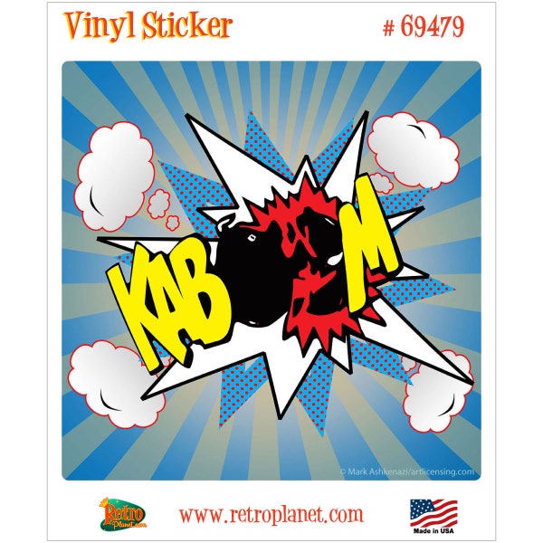 Kaboom Bomb Comic Book Word Laptop Bumper Vinyl Sticker