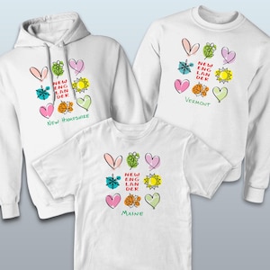 New Englander Four Seasons, Adult Unisex T-shirt, Sweatshirt, Hoodie, S-XXL, Choose New England State, Exclusive Retroplanet Design