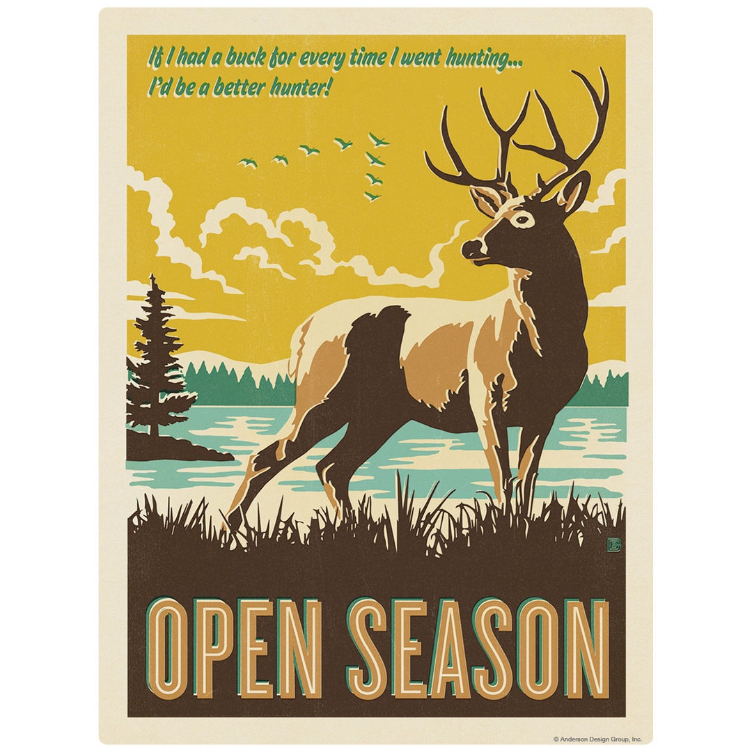 Buck Open Season Decalpeel and Stick Graphicremovable Wall - Etsy