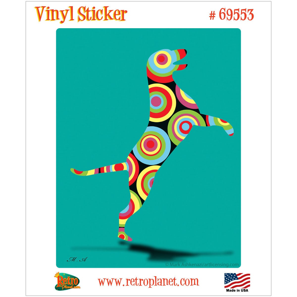 Happy Dog Mod Dots Pop Art Vinyl Sticker - Etsy Happy Dog Mod Dots Pop Art Vinyl Sticker - Etsy