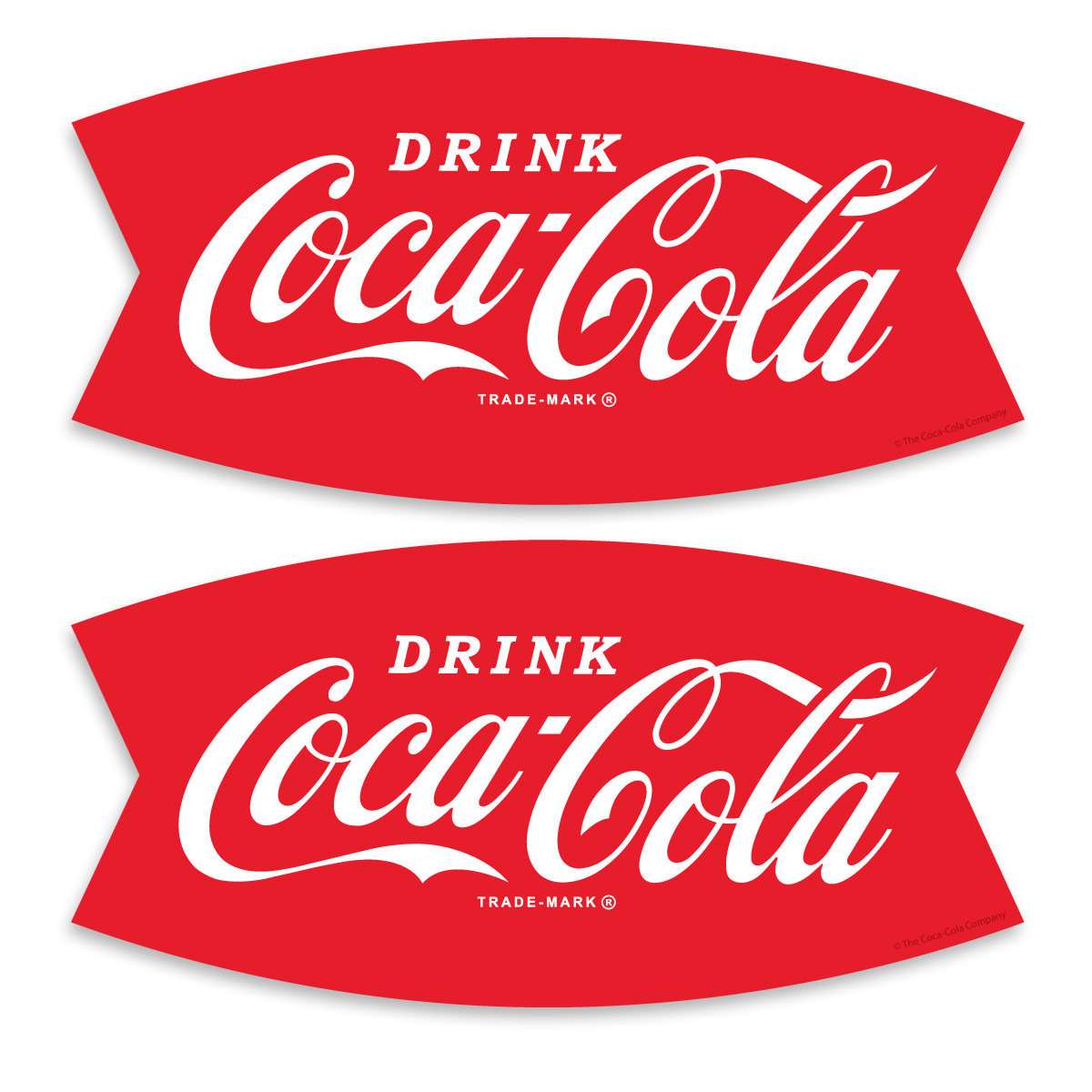 2 Autocollants Décoratifs Coca-Cola Pour Frigo - 100x50cm Et 30x30cm - Neufs