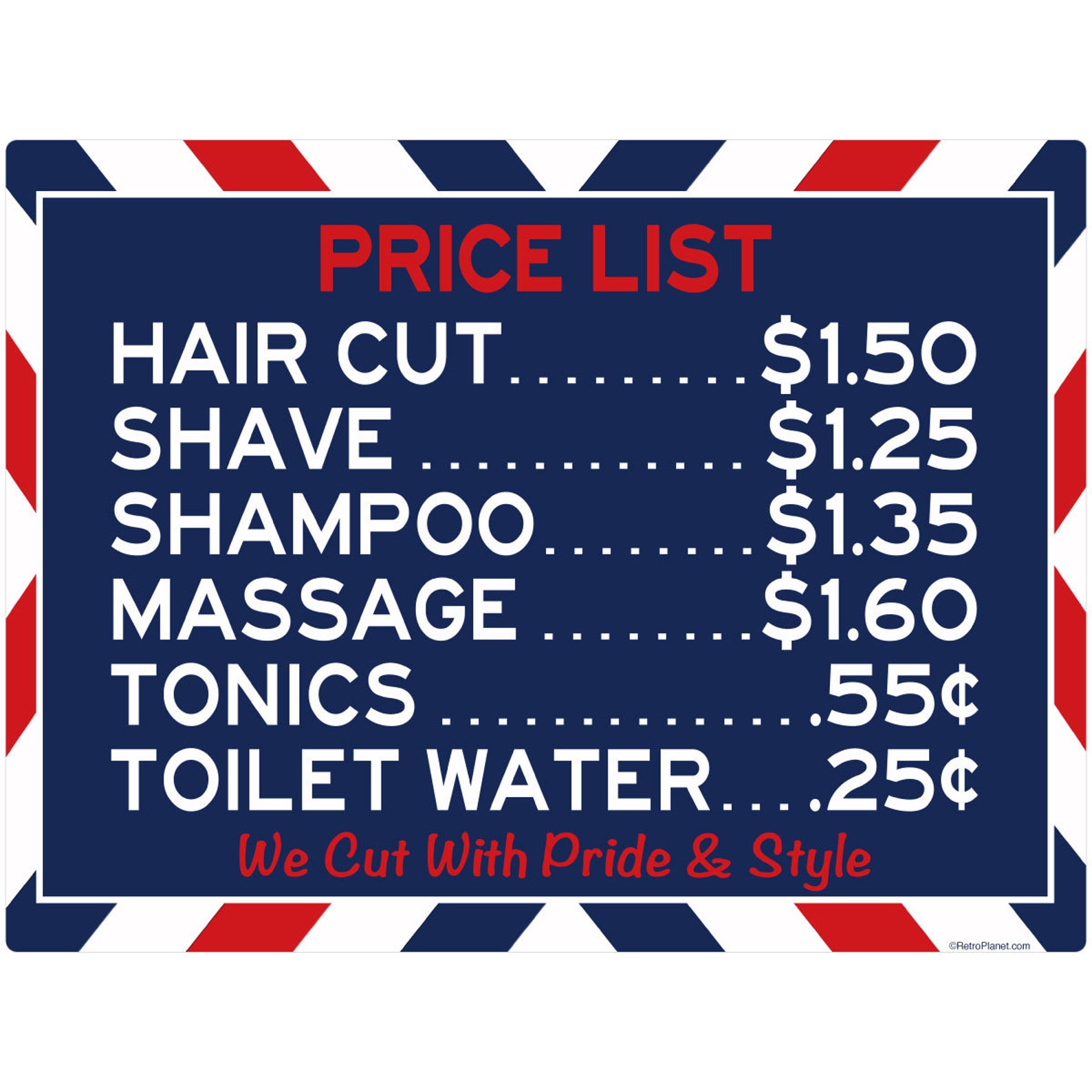 Barber Shop Price List Wall Decal Etsy