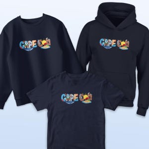 Cape Cod Whimsical Animals Youth Unisex T-Shirt, Sweatshirt, Hoodie XS-XL, Kids Travel Souvenir