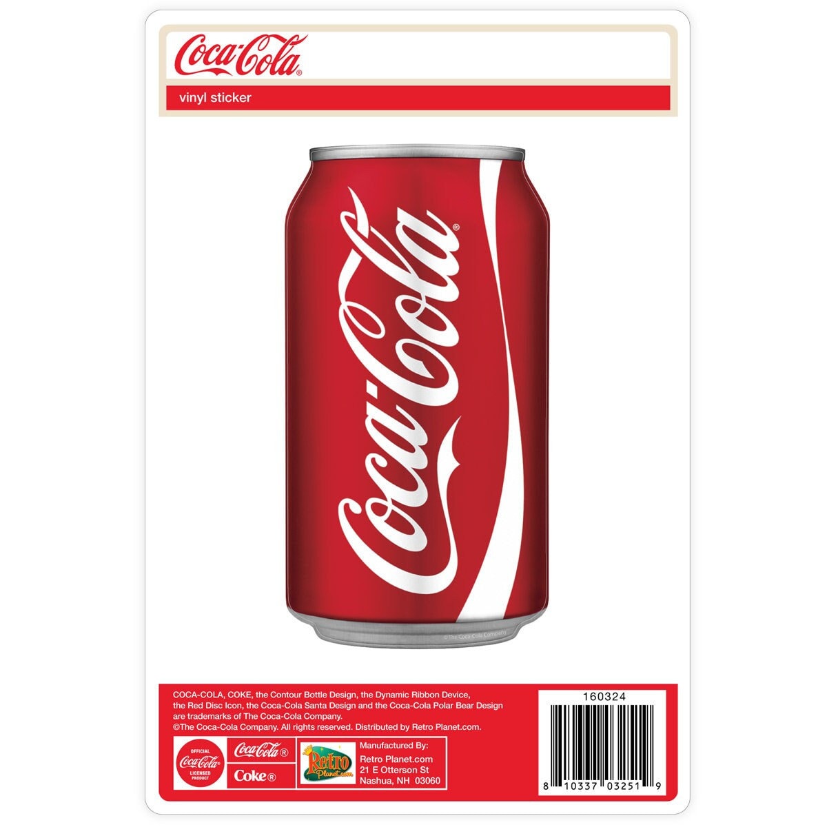 Modern Coca-cola Classic Gloss Vinyl Sticker Retro Soda Pop Can
