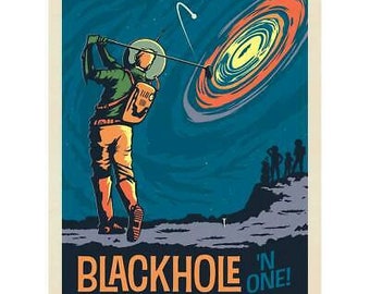 Black Hole Golf Wall Decal, Peel and Stick Space Travel Graphic