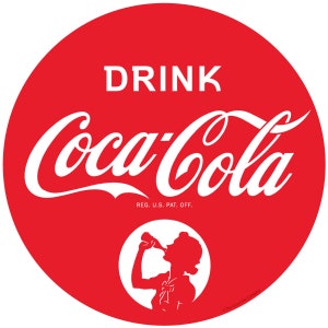 Vinyl Sticker; Coca-Cola Drink Girl Silhouette, Classic Soda Decal, Peel and Stick for Restaurant, Diner, Man Cave Decor