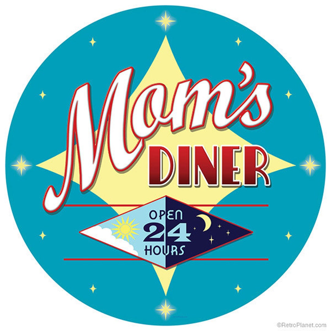 Moms Diner Open 24 Hours Star Wall Decal Etsy