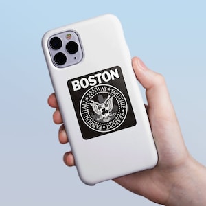 Mini Sticker; Boston Punk Rock Logo Style Die Cut Vinyl Sticker For Laptops, Car Windows, Coolers, Trucks, Campers & RVs, MA Souvenir Decal