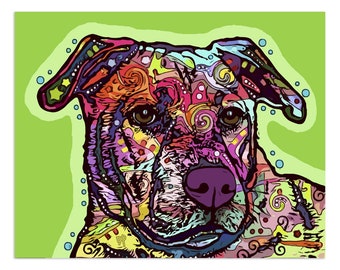Mini Sticker: Pit Bull Dog by Dean Russo, For Scrapbooking, Notebooks, Car Window, Laptop, Tablet, Water Bottle, Craft Projects and More!