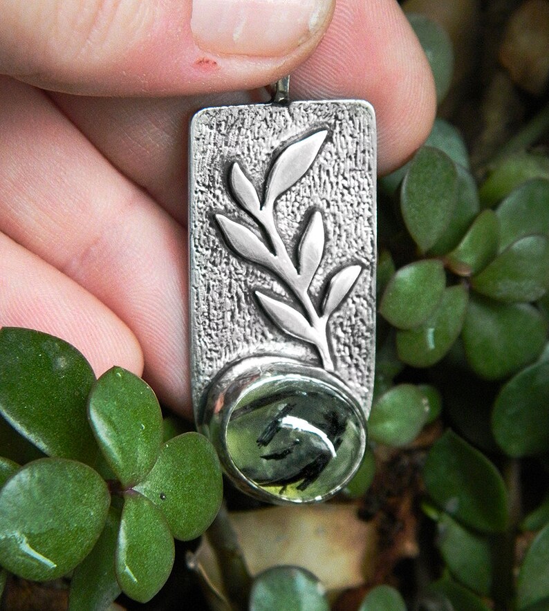 Glorious Nature jewelry sterling silver prehnite pendant image 0