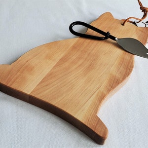 Cat Cutting Board Reverses to Cat Cheese Board Cat + Mouse Spreader