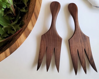 Wood Salad Servers in Walnut, Cherry or Maple